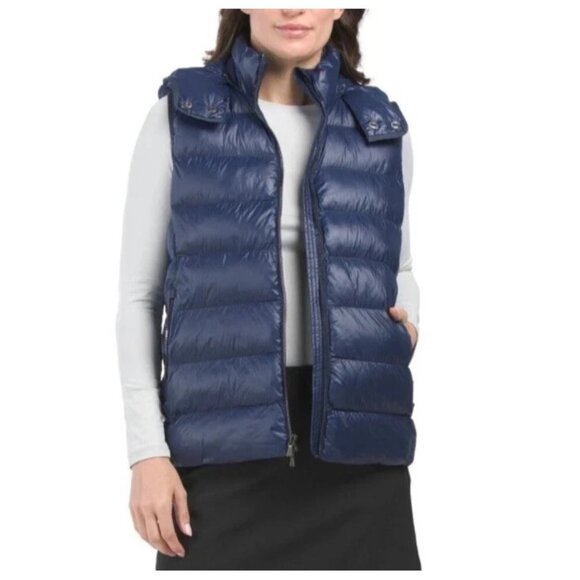 Peter Millar Jackets & Blazers - Peter Millar Women's Navy Chiron Hooded Puffer Vest Size Large New with Tag